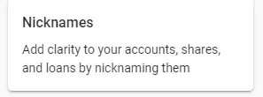 Nicknames menu